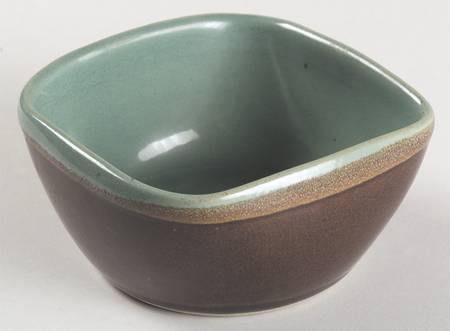Country Fare (Ribbed Back, Unglazed Ring) Square Fruit/Dessert (Sauce) Bowl