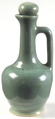 Country Fare (Ribbed Back, Unglazed Ring) Oil Or Vinegar Cruet and Stopper
