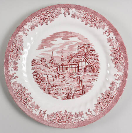 The Brook Pink (Made in England) 12" Chop Plate (Round Platter)