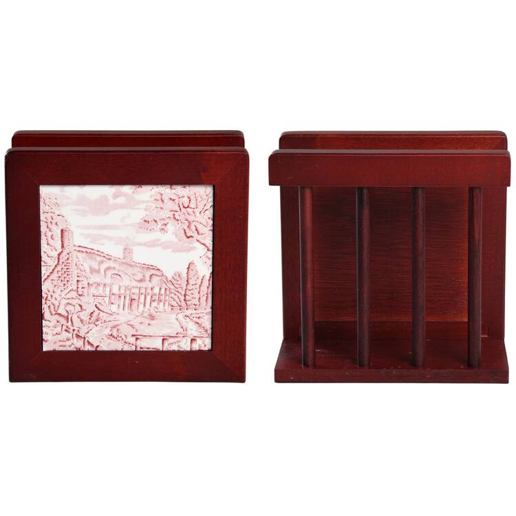 The Brook Pink (Made in England) 6 1/8" Rosewood Napkin Holder  HC