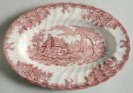 The Brook Pink (Made in England) Relish/Gravy Underplate