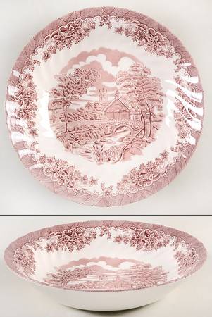 The Brook Pink (Made in England) 9" Individual Pasta Bowl