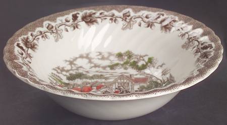 Country Life Brown Multicolor 9" Round Vegetable Bowl