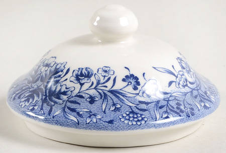 Currier & Ives Blue Lid for Sugar Bowl