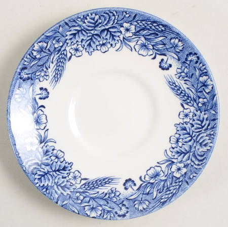 Currier & Ives Blue Saucer for Demitasse Cup
