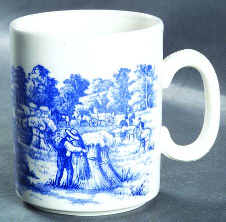 Currier & Ives Blue Mug