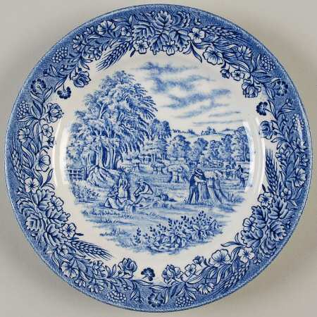 Currier & Ives Blue Bread & Butter Plate