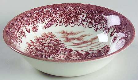 Currier and Ives Brown Coupe Cereal Bowl