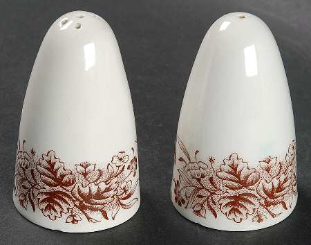 Currier and Ives Brown Salt & Pepper Set