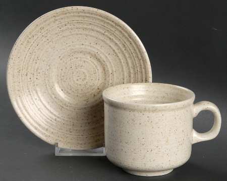 Homespun Flat Cup & Saucer Set