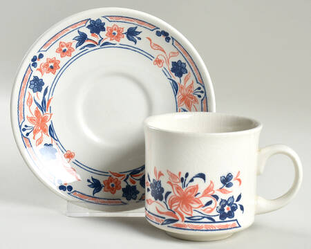 Imari Flat Cup & Saucer Set