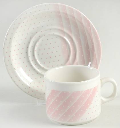 Pink Shades Flat Cup & Saucer Set