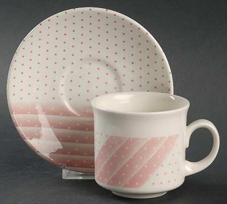 Pink Shades Flat Cup & Saucer Set