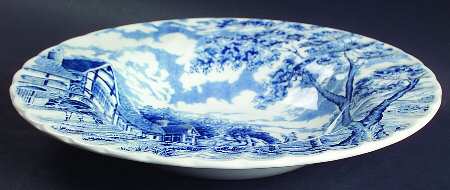 Royal Mail Blue (Made in England) Rim Soup Bowl