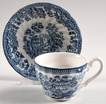 Tonquin Blue Flat Demitasse Cup & Saucer Set