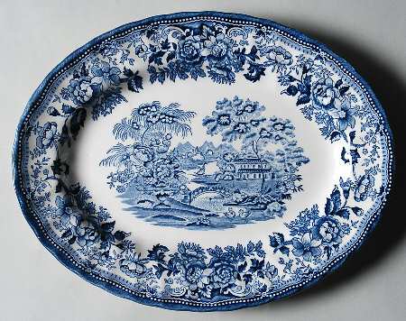Tonquin Blue 12" Oval Serving Platter