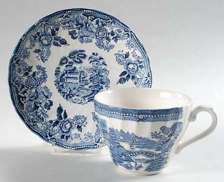 Tonquin Blue Flat Cup & Saucer Set