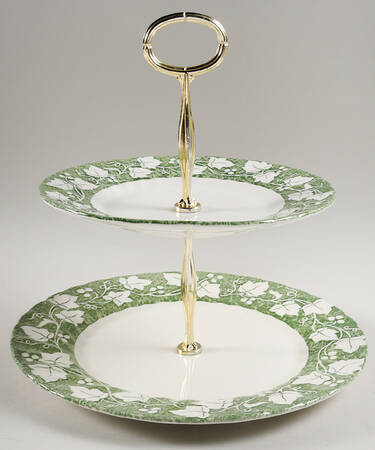 Verdigris 6 5/8"-10"  2 Tiered Serving Tray (Dp, Sp) HC