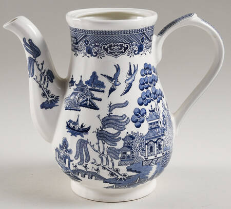 Willow Blue (Georgian Shape) Coffee Pot No Lid