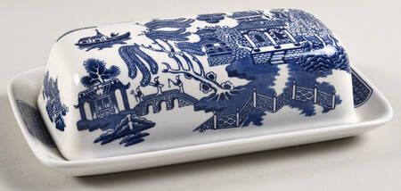 Willow Blue (Georgian Shape) 1/4 Lb Covered Butter