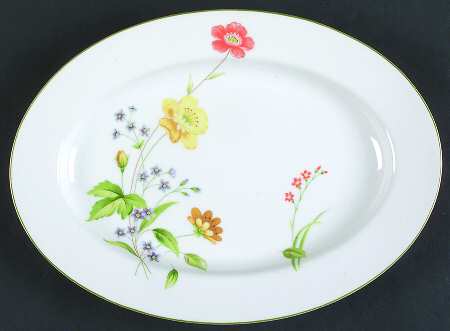 April Flowers 12" Oval Serving Platter