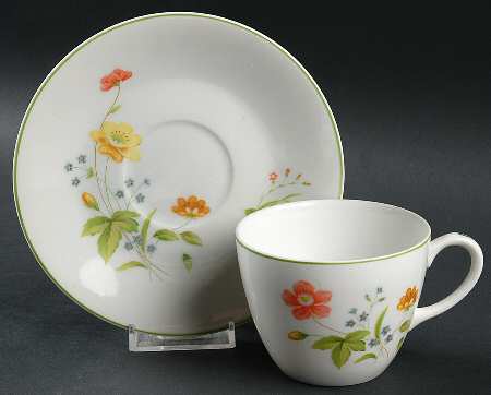 April Flowers Flat Cup & Saucer Set