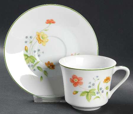 April Flowers Flat Cup & Saucer Set