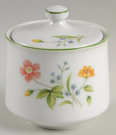 April Flowers Sugar Bowl & Lid