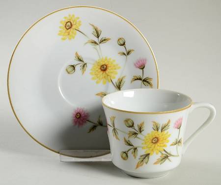 Chrysanthemum Flat Cup & Saucer Set