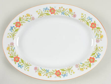 Flower Garden 12" Oval Serving Platter