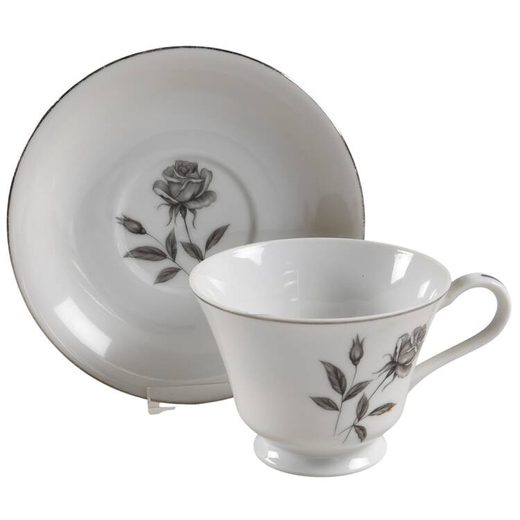 Riviera Rose Footed Cup & Saucer Set
