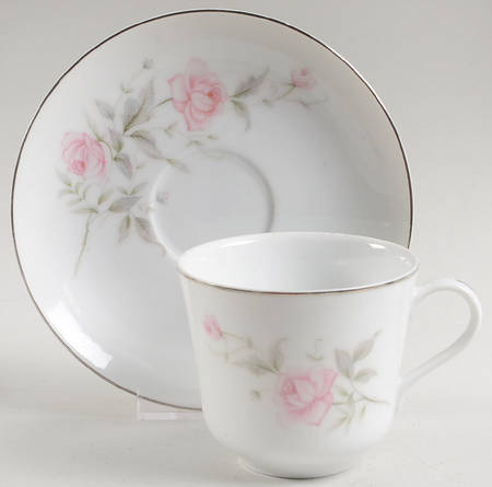Rose Bouquet Flat Cup & Saucer Set