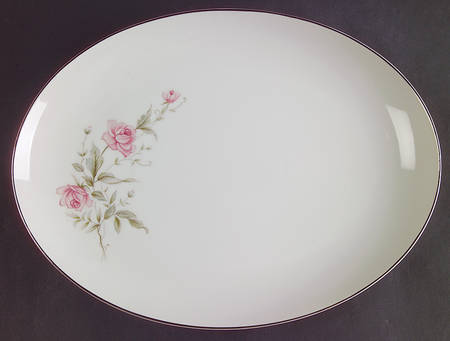 Rose Bouquet 12" Oval Serving Platter