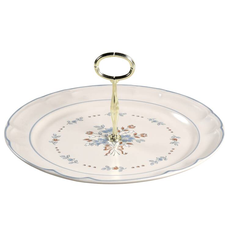 Bluet Round Serving Plate with Handle (CH) HC