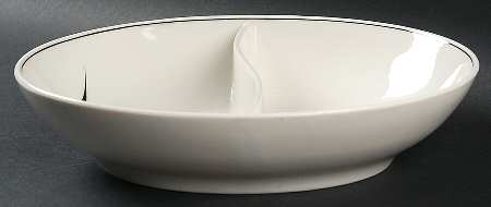 Fantasy 10" Oval Divided Vegetable Bowl
