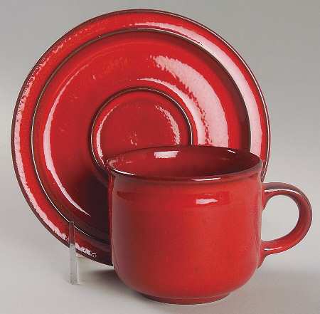 Sunset Orange Flat Cup & Saucer Set
