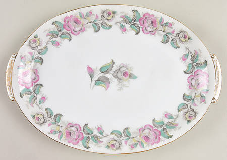 Pink Rose 12" Oval Serving Platter