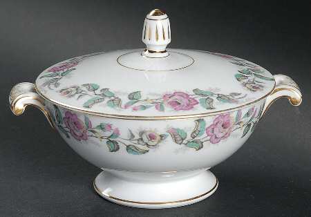 Pink Rose Sugar Bowl & Lid