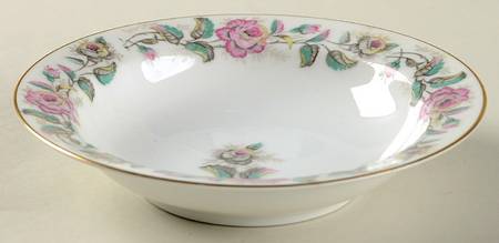 Pink Rose Rim Fruit/Dessert (Sauce) Bowl