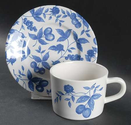Blueberry Hill (Sm Design) Flat Cup & Saucer Set