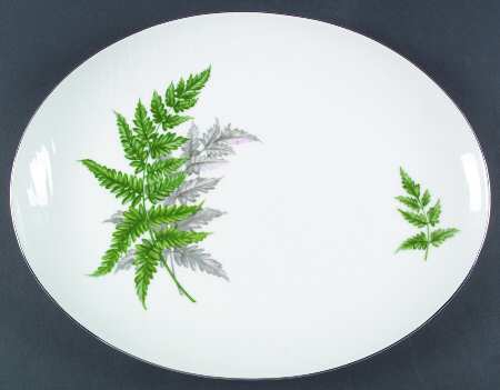 Ferndale (Platinum Trim) 15" Oval Serving Platter