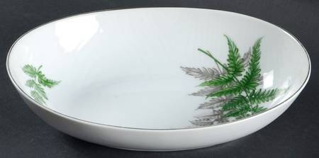 Ferndale (Platinum Trim) 10" Oval Vegetable Bowl