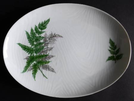 Ferndale (Platinum Trim) 12" Oval Serving Platter
