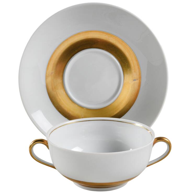 Anneau D'Or Flat Cream Soup Bowl & Saucer Set
