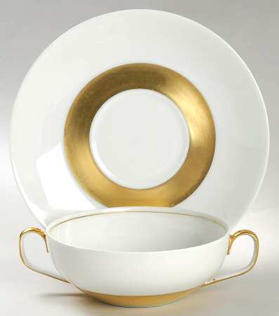 Anneau D'Or Flat Cream Soup Bowl & Saucer Set