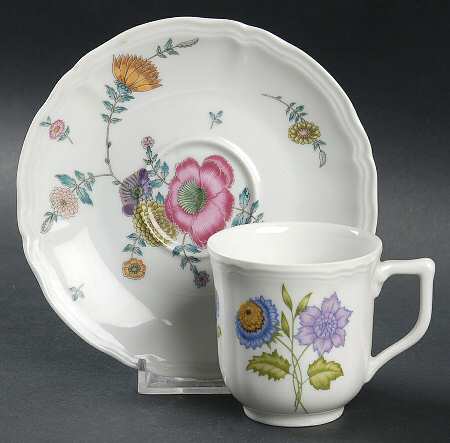 Anemones Flat Demitasse Cup & Saucer Set