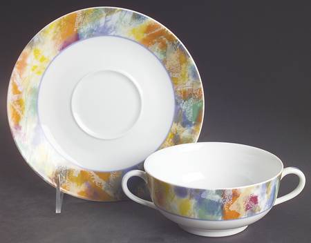 Arlequin Flat Cream Soup Bowl & Saucer Set