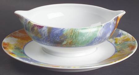 Arlequin Gravy Boat with Attached Underplate