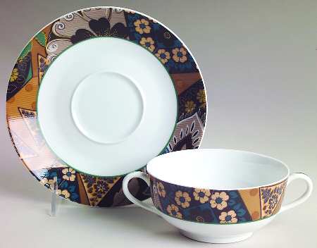 Aubusson Flat Cream Soup Bowl & Saucer Set