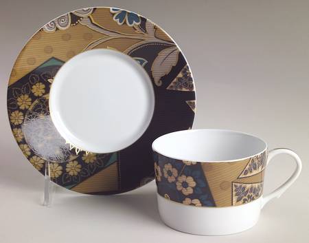 Aubusson Flat Cup & Saucer Set by Ceralene